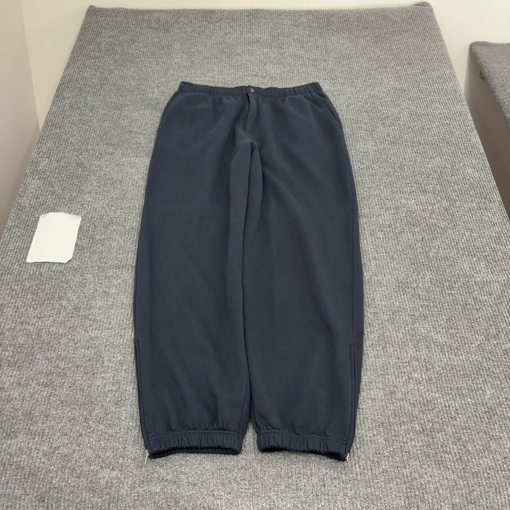 L.L. Bean Sweatpants Mens L Navy Blue Cotton Blend Zipper Cuff Casual Gorpcore